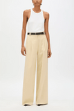 Another Tomorrow Pleated Trouser in Sand