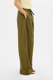 Another Tomorrow Poplin Drawcord Pant in Kelp
