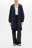 Another Tomorrow Recycled Nylon Anorak in Navy
