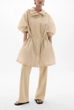 Another Tomorrow Recycled Nylon Anorak in Sand