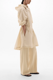 Another Tomorrow Recycled Nylon Anorak in Sand