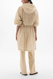 Another Tomorrow Recycled Nylon Anorak in Sand