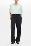 Another Tomorrow Recycled Nylon Short Blouson in Aquamarine