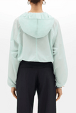 Another Tomorrow Recycled Nylon Short Blouson in Aquamarine