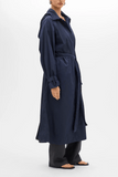 Another Tomorrow Recycled Nylon Trench in Navy