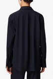Another Tomorrow Relaxed Shirt in Navy/Chalk