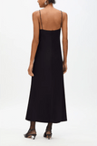 Another Tomorrow Satin Gown in Black