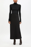 Another Tomorrow Satin Skirt in Black