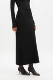 Another Tomorrow Satin Skirt in Black