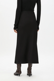 Another Tomorrow Satin Skirt in Black