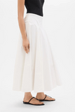 Another Tomorrow Seamed Full Skirt in White