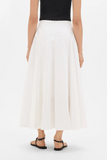 Another Tomorrow Seamed Full Skirt in White