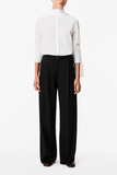 Another Tomorrow Signature Bow Blouse in Off White