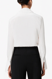 Another Tomorrow Signature Bow Blouse in Off White