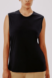 Another Tomorrow Sleeveless Tee in Black
