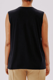Another Tomorrow Sleeveless Tee in Black