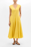 Another Tomorrow V-Neck Day Dress in Sun