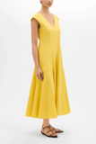 Another Tomorrow V-Neck Day Dress in Sun
