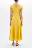 Another Tomorrow V-Neck Day Dress in Sun