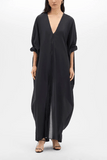 Another Tomorrow Voile Caftan in Black