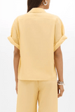 Another Tomorrow Voile Short Sleeve Shirt in Mimosa