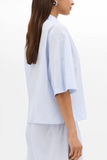 Another Tomorrow Voile Short Sleeve Shirt in Sky
