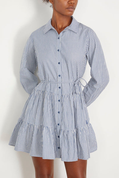 Apiece Apart Casual Dresses Anna Shirt Dress in Blue and White Stripe