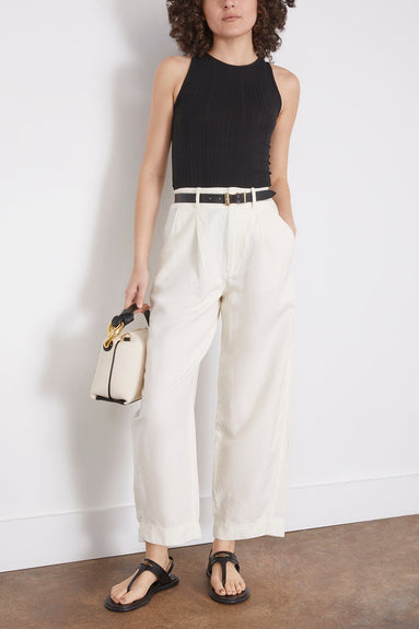 Apiece Apart Pants Bari Crop Trouser in Cream Apiece Apart Bari Crop Trouser in Cream