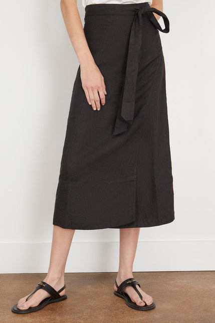 Apiece Apart Skirts De Vera Wrap Skirt in Black