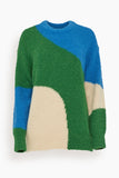 Apiece Apart Sweaters Elle Textured Crew in Cobalt/Clover Apiece Apart Elle Textured Crew in Cobalt/Clover