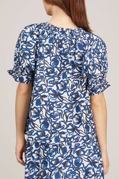 Apiece Apart Tops Kasin Top in Brushed Floral Indigo Apiece Apart Kasin Top in Brushed Floral Indigo