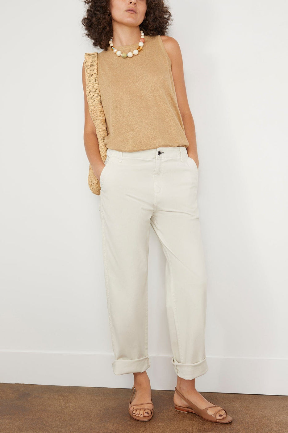 Askk NY Pants Chino Twill Pant in Sand