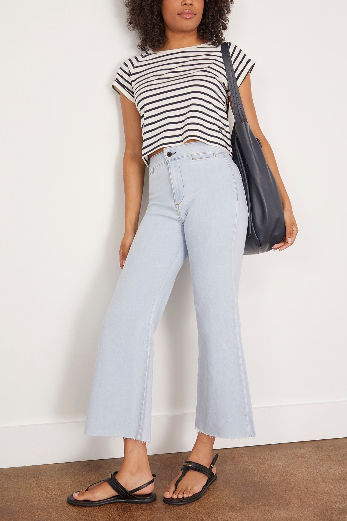 Askk NY Jeans Crop Brighton Denim Pant in Bleach Askk NY Crop Brighton Denim Pant in Bleach