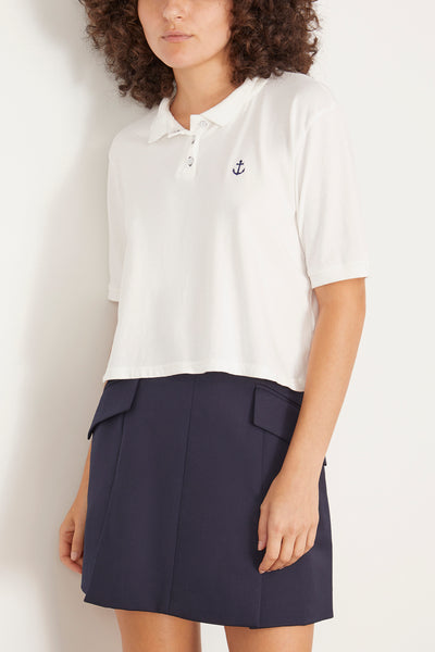 Cropped Polo in Ivory