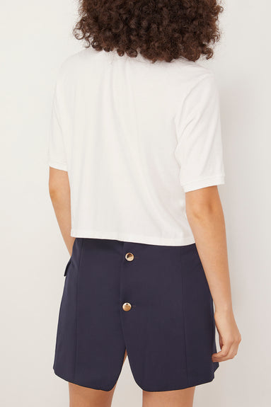 Askk NY Tops Cropped Polo in Ivory Askk NY Cropped Polo in Ivory