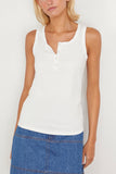 Askk NY Tops Henley Tank in Ivory Askk NY Henley Tank in Ivory