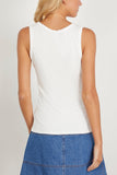 Askk NY Tops Henley Tank in Ivory Askk NY Henley Tank in Ivory