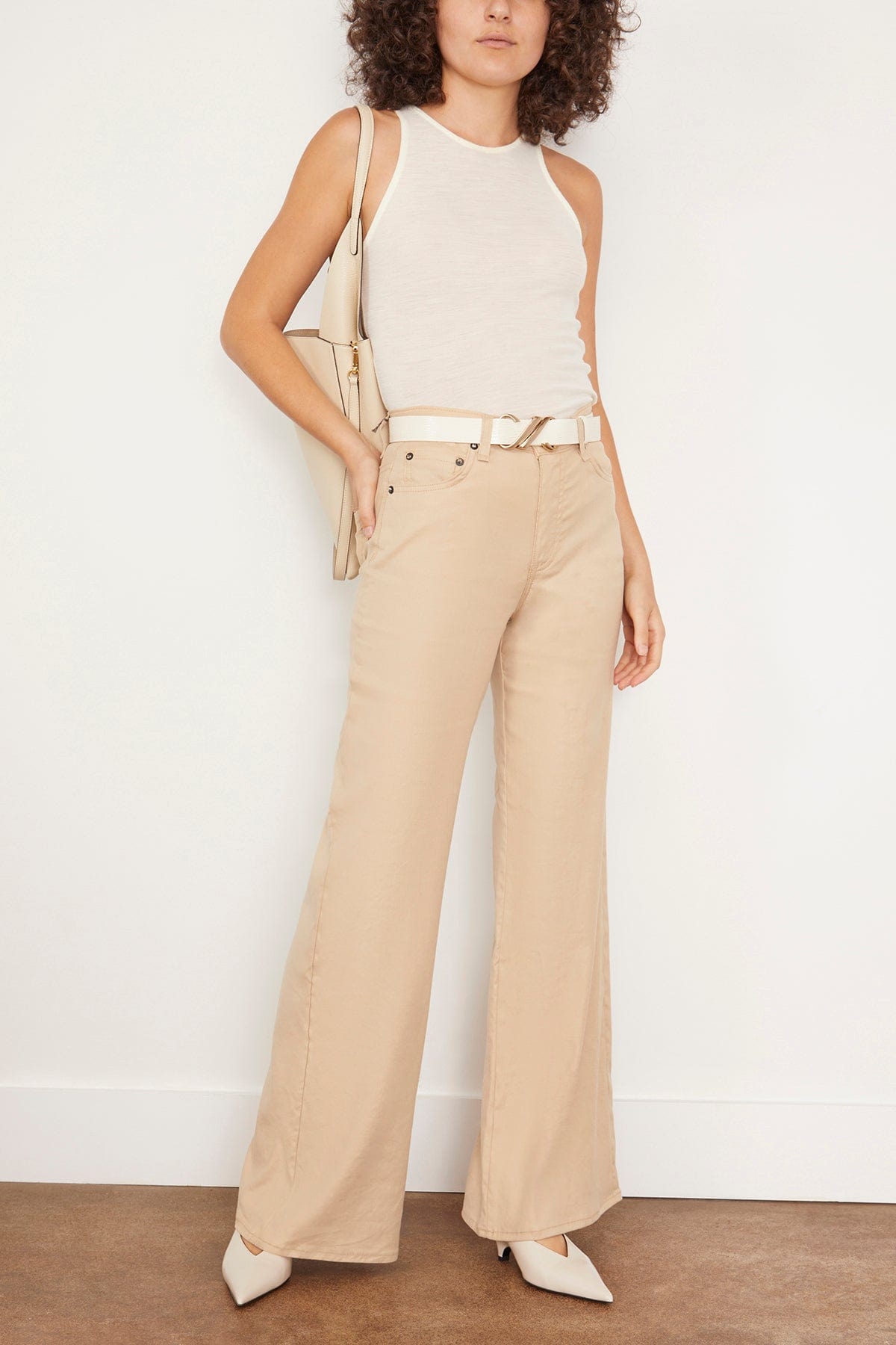 Askk NY Pants Juniper Wide Leg Pant in Khaki Linen Askk NY Juniper Wide Leg Pant in Khaki Linen