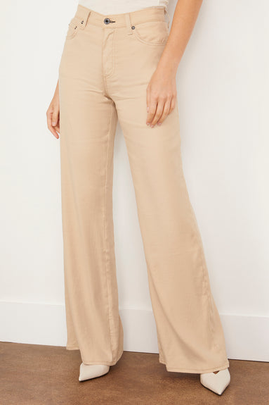 Askk NY Pants Juniper Wide Leg Pant in Khaki Linen Askk NY Juniper Wide Leg Pant in Khaki Linen