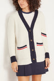 Askk NY Sweaters Varsity Cardigan in Ivory Askk NY Varsity Cardigan in Ivory