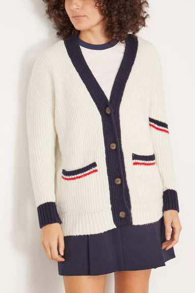 Varsity Cardigan in Ivory