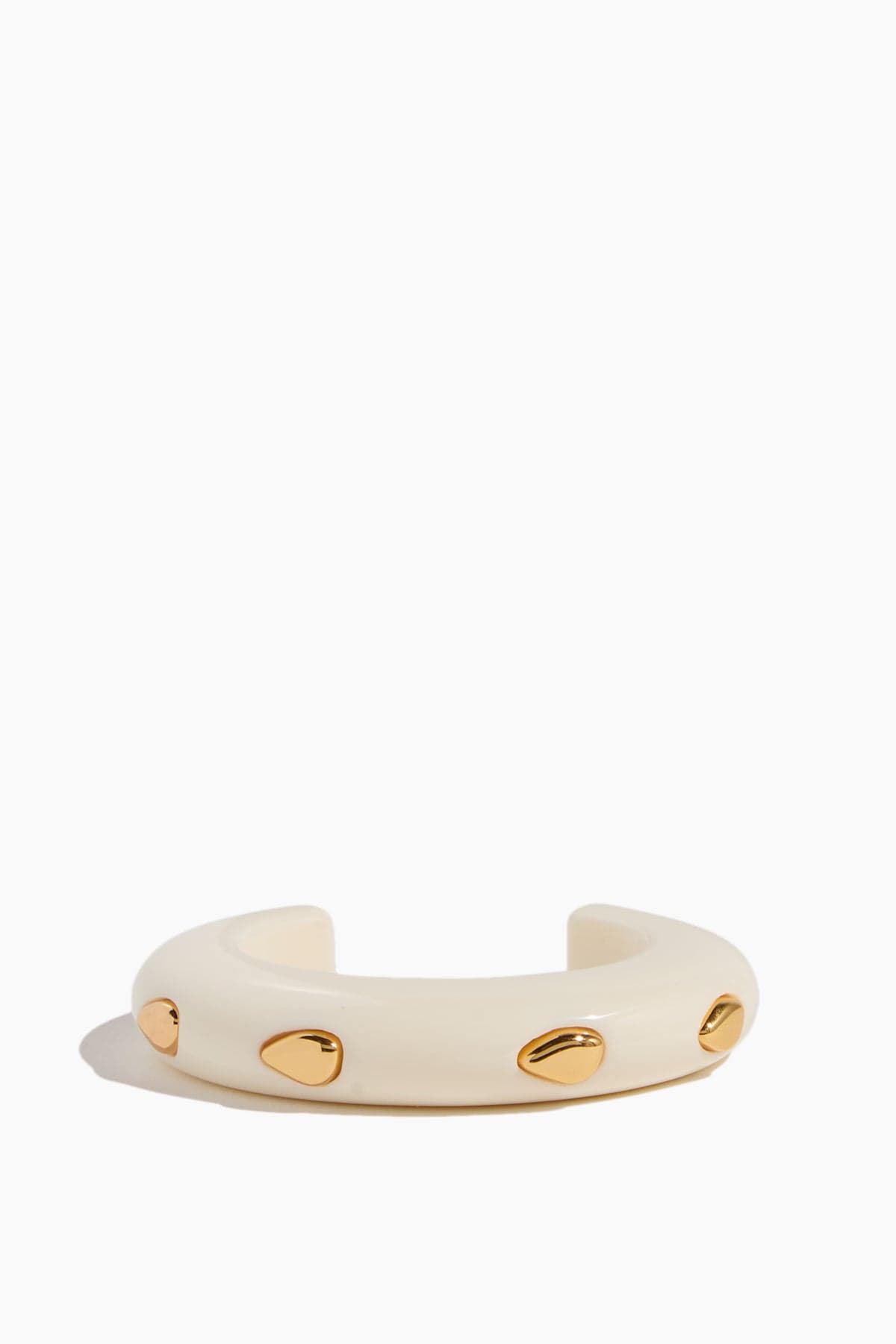 Lizzie Fortunato Bracelets Ridge Cuff in Alabaster and Gold Stud Ivory Lizzie Fortunato Ridge Cuff in Alabaster and Gold Stud Ivory