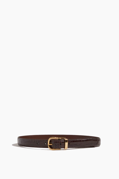 Louise Belt in Dark Brown with Shiny Brass Buckle