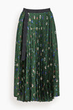 Floral Print Skirt in Green