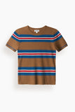 Staud Easy Cashmere Tee in Savoy Stripe