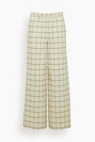 Forte Forte Organic Tartan Elasticated Loose Pants in Lattementa