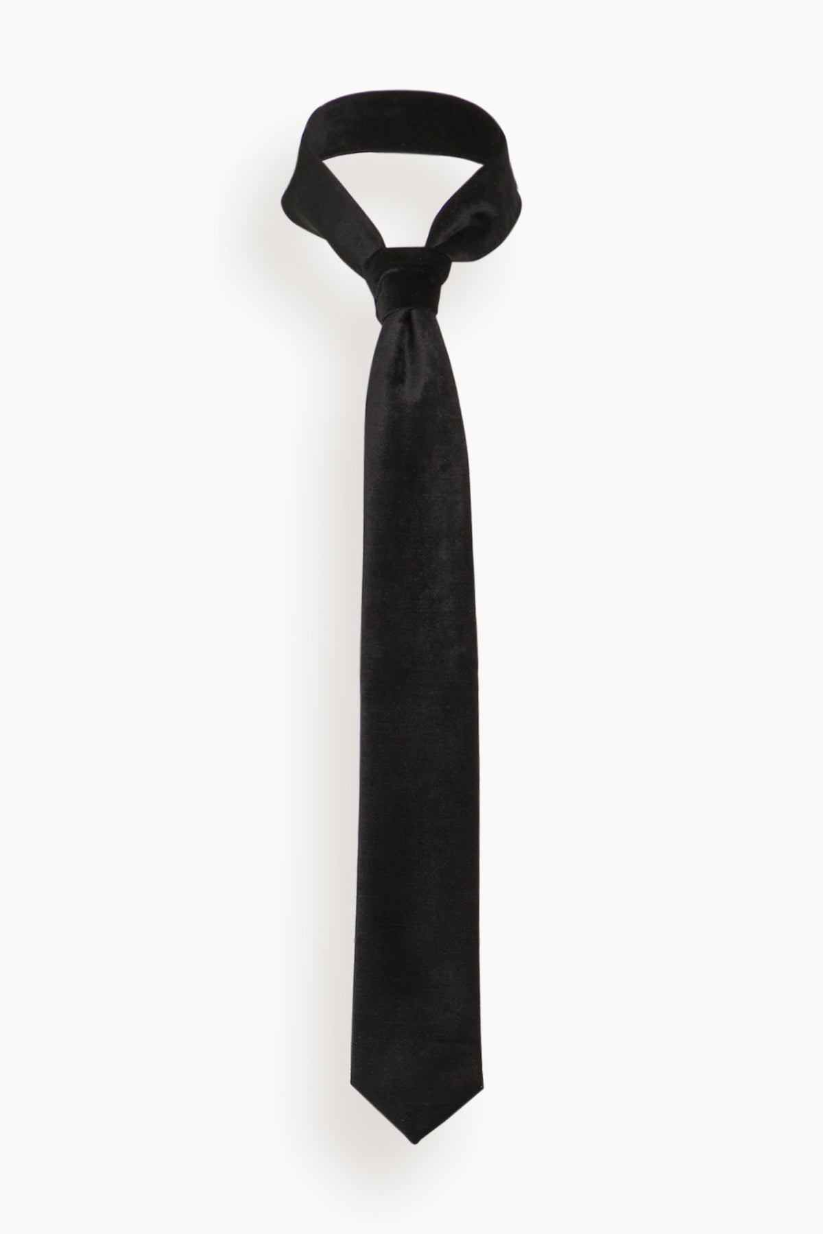 Forte Forte Cotton Viscose Chic Velvet Tie in Noir