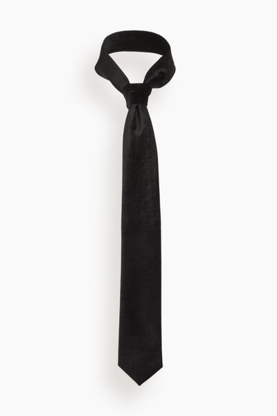 Cotton Viscose Chic Velvet Tie in Noir