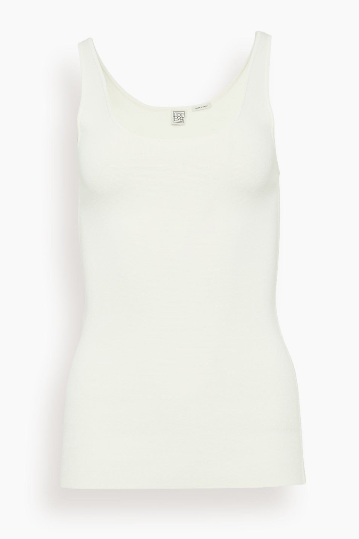 Toteme Tops Compact Knit Tank in White Compact Knit Tank in White