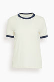 Classic Ringer Tee in Cream/Navy